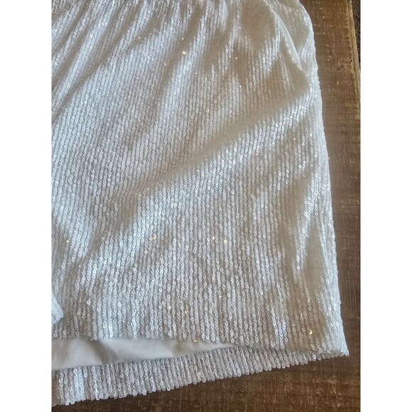TRINA TURK SWIM White ldol Sequin Cover-Up Shorts With Pockets size XL - Picture 5 of 9